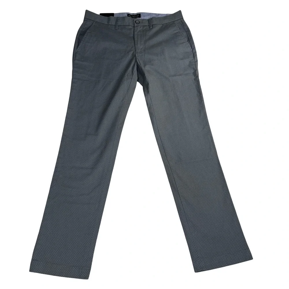 Banana Republic Fulton Skinny Chino Pants Mens 31x30 Grey Geometric Stretch